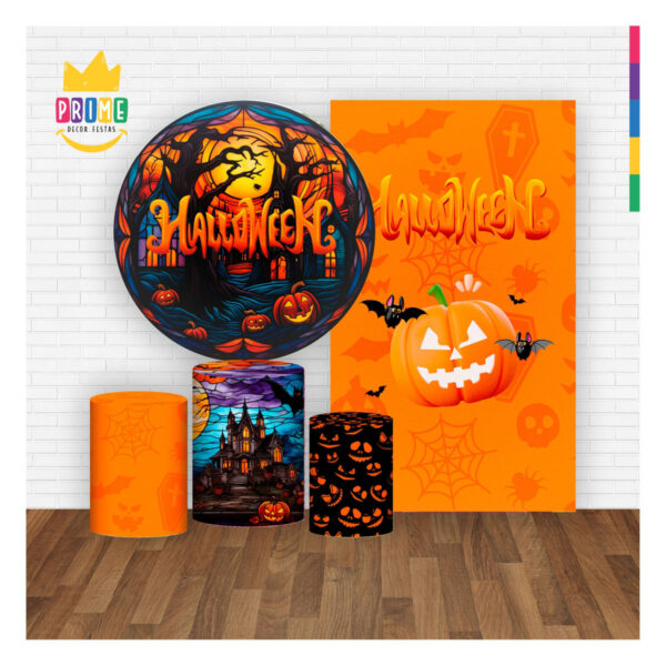 Kit Casado Halloween Painel Redondo Trio Capas Cilindro Retangular - Image 2
