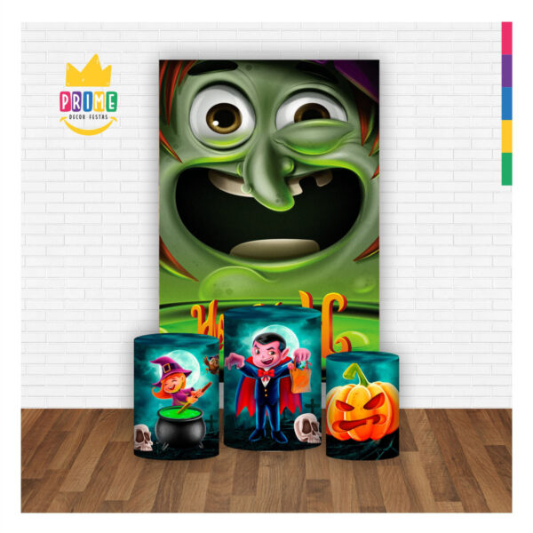 Kit Casado Halloween Trio Capa Cilindro Retangular Tecido - Image 2