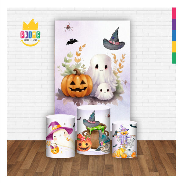 Kit Casado Halloween Trio Capa Cilindro Retangular Tecido - Image 2