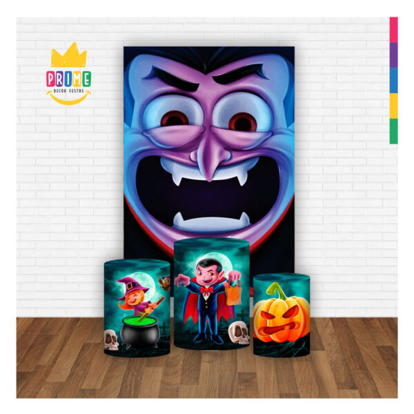 Kit Casado Halloween Trio Capa Cilindro Retangular Tecido - Image 2