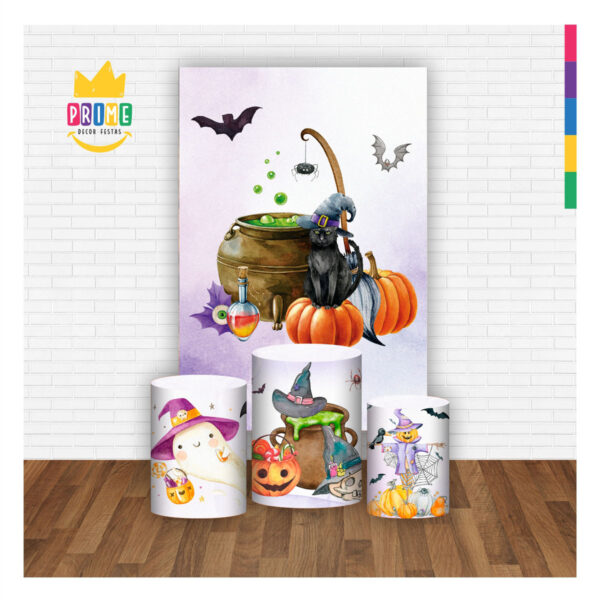 Kit Casado Halloween Trio Capa Cilindro Retangular Tecido - Image 2