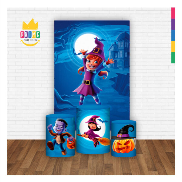Kit Casado Halloween Trio Capa Cilindro Retangular Tecido - Image 2