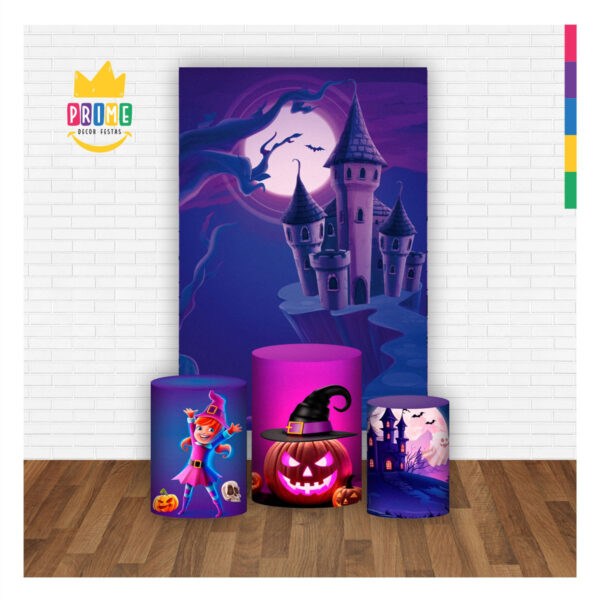 Kit Casado Halloween Trio Capa Cilindro Retangular Tecido - Image 2