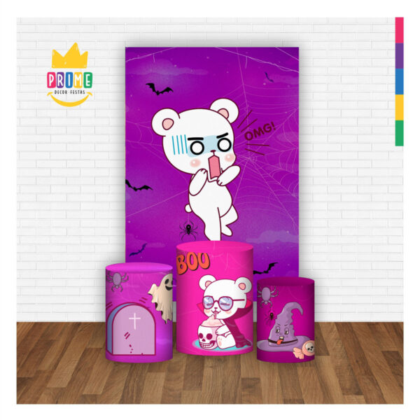 Kit Casado Halloween Trio Capa Cilindro Retangular Tecido - Image 2