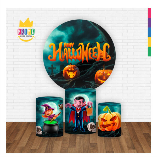 Trio Capa Cilindro + Painel Redondo 3D Halloween 1,50m Veste Fácil - Image 2