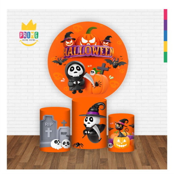 Trio Capa Cilindro + Painel Redondo 3D Halloween 1,50m Veste Fácil - Image 2