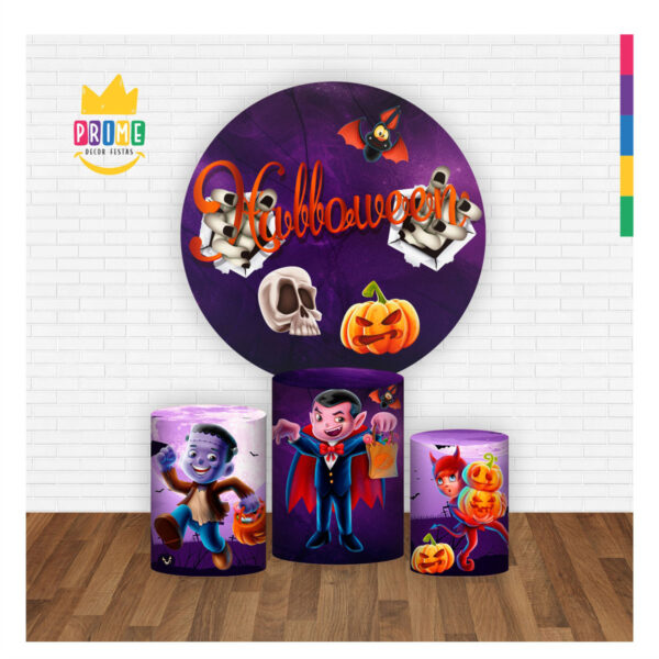 Trio Capa Cilindro + Painel Redondo 3D Halloween 1,50m Veste Fácil - Image 2