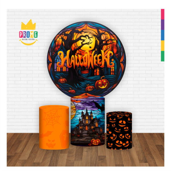 Trio Capa Cilindro + Painel Redondo 3D Halloween 1,50m Veste Fácil - Image 2