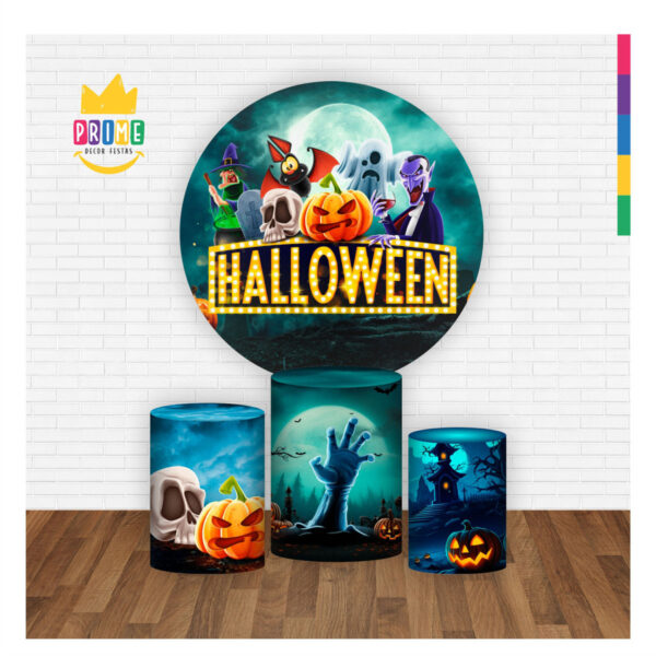Trio Capa Cilindro + Painel Redondo 3D Halloween 1,50m Veste Fácil - Image 2
