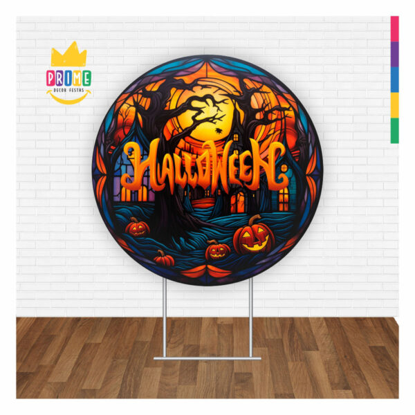 Painel Redondo 3D Halloween Tecido Sublimado 1,50m x 1,50m - Image 2