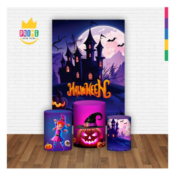 Kit Casado Halloween Trio Capa Cilindro Retangular Tecido - Image 2