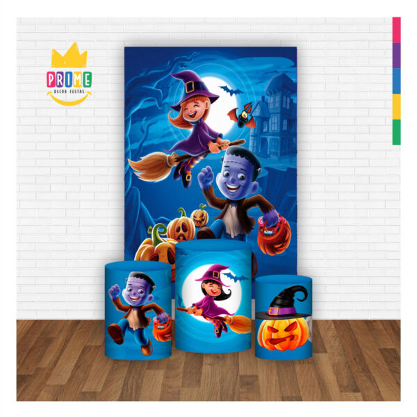 Kit Casado Halloween Trio Capa Cilindro Retangular Tecido - Image 2