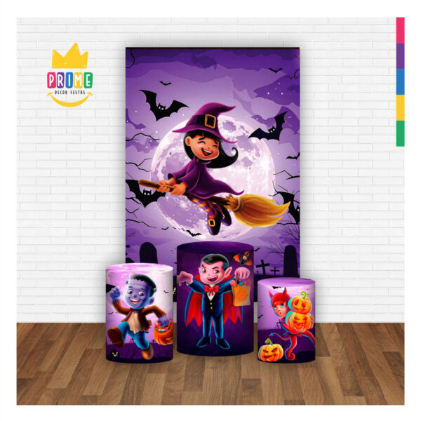 Kit Casado Halloween Trio Capa Cilindro Retangular Tecido - Image 2