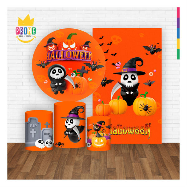 Kit Casado Halloween Painel Redondo Trio Capas Cilindro Retangular - Image 2