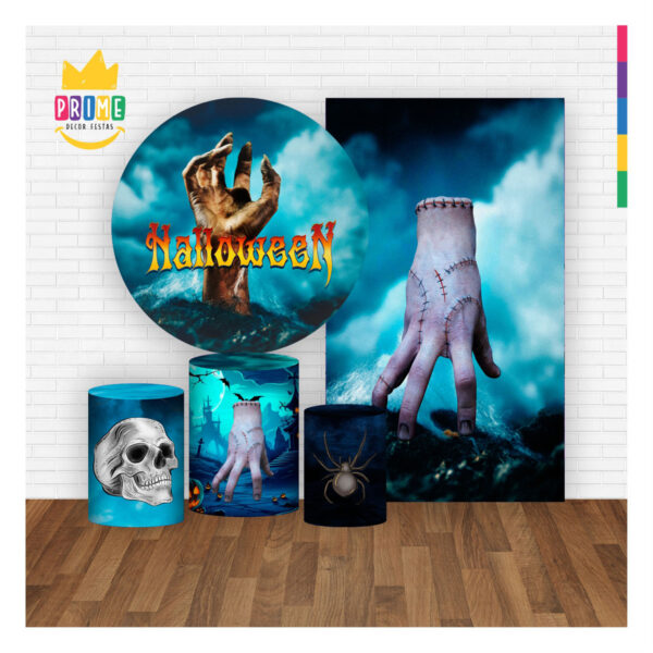 Kit Casado Halloween Painel Redondo Trio Capas Cilindro Retangular - Image 2