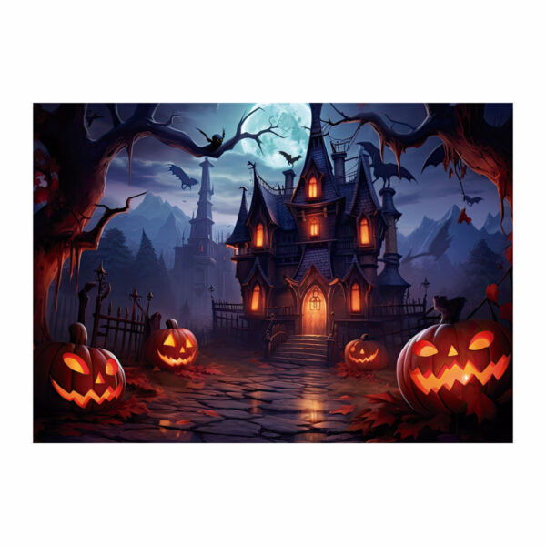 Fundo Fotográfico Halloween Casarão Tecido 2,20m x 1,50m F1178 - Image 3