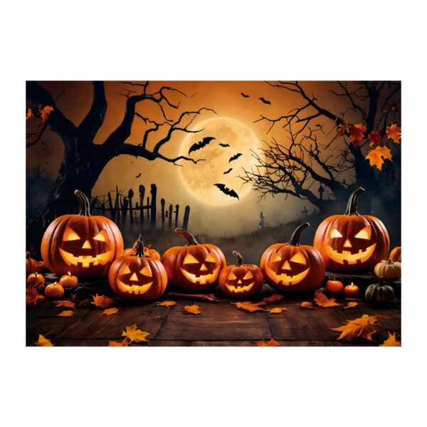 Fundo Fotográfico Halloween Aboboras Tecido 2,20m x 1,50m F1183 - Image 3