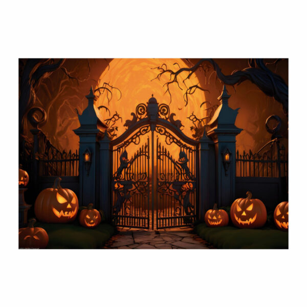 Fundo Fotográfico Halloween Portão Tecido 2,20m x 1,50m F1203 - Image 3