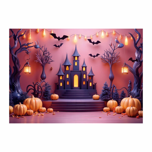 Fundo Fotográfico Halloween Castelo Tecido 2,20m x 1,50m F1192 - Image 3