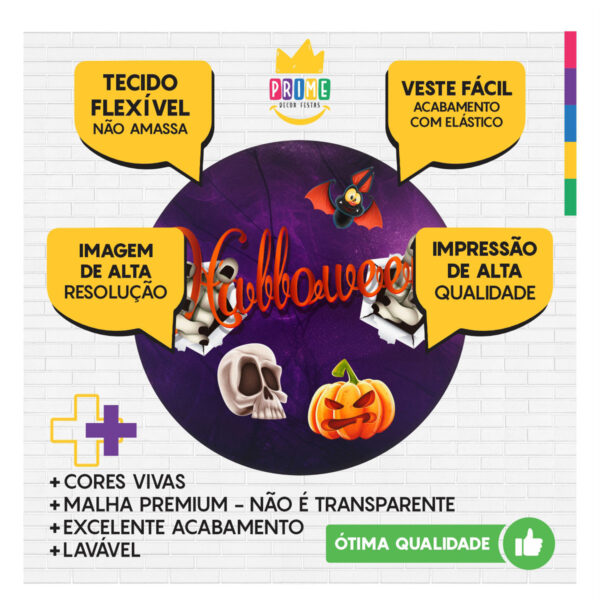 Kit Casado Halloween Painel Redondo Trio Capas Cilindro Retangular - Image 3