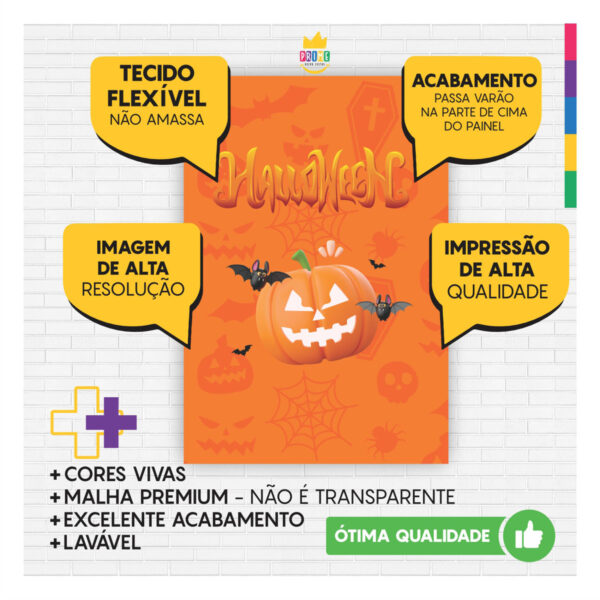 Kit Casado Halloween Painel Redondo Trio Capas Cilindro Retangular - Image 4