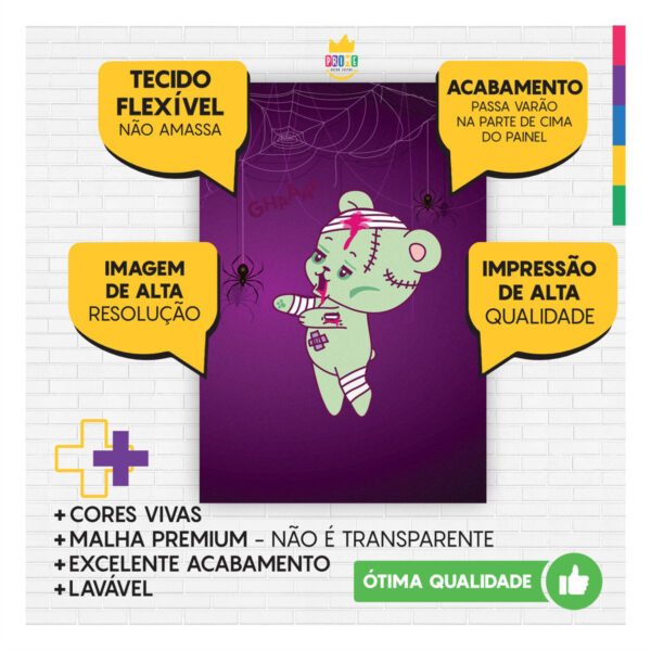 Kit Casado Halloween Painel Redondo Trio Capas Cilindro Retangular - Image 4