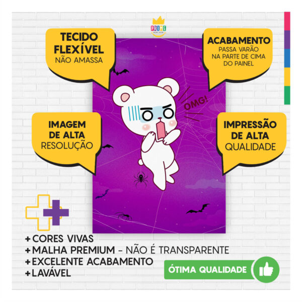 Painel de Festa Retangular 3D Halloween casadinho 1,50m x 2,20 - Image 3