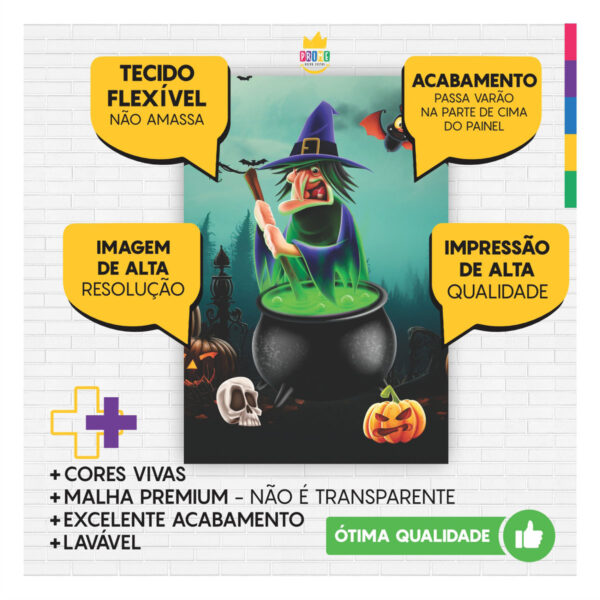 Painel de Festa Retangular 3D Halloween casadinho 1,50m x 2,20 - Image 3