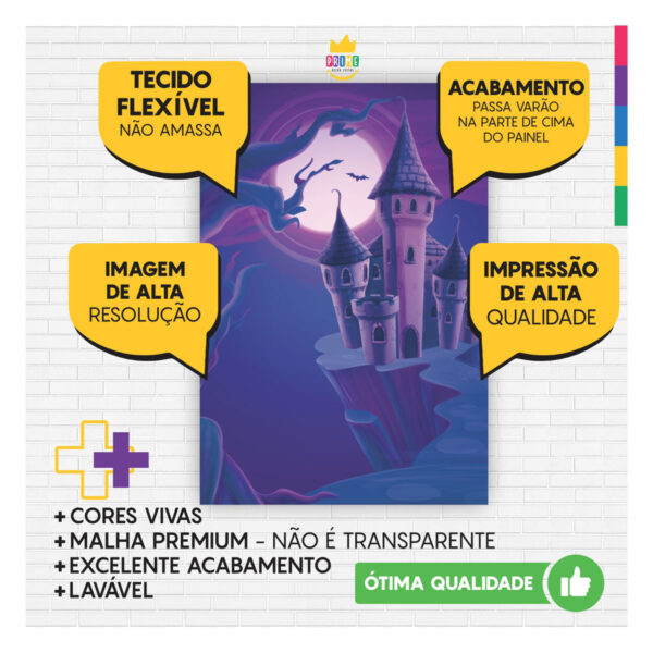 Painel de Festa Retangular 3D Halloween casadinho 1,50m x 2,20 - Image 3