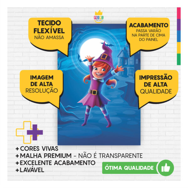 Painel de Festa Retangular 3D Halloween casadinho 1,50m x 2,20 - Image 3