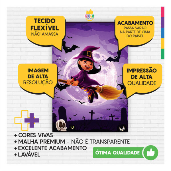 Painel de Festa Retangular 3D Halloween casadinho 1,50m x 2,20 - Image 3