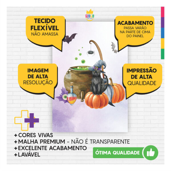 Painel de Festa Retangular 3D Halloween casadinho 1,50m x 2,20 - Image 3