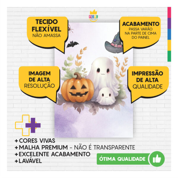 Painel de Festa Retangular 3D Halloween casadinho 1,50m x 2,20 - Image 3