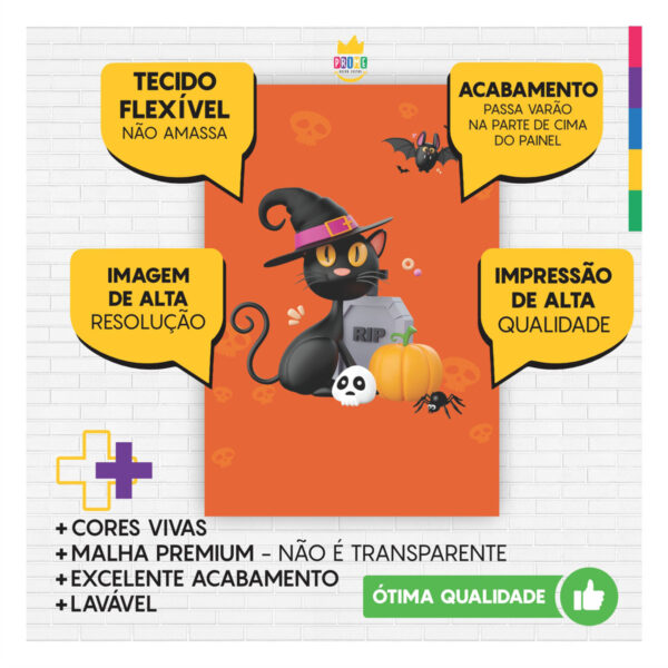 Painel de Festa Retangular 3D Halloween casadinho 1,50m x 2,20 - Image 3