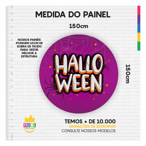 Painel Redondo 3D Halloween Tecido Sublimado 1,50m x 1,50m - Image 3