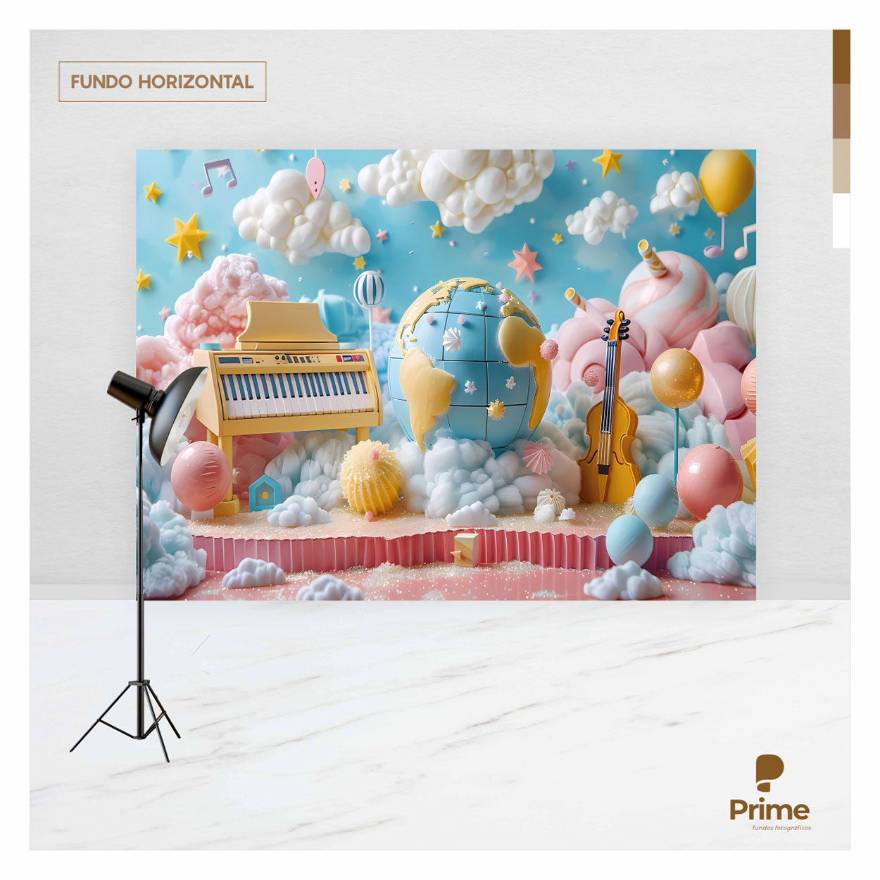 Fundo Fotográfico Dia das Crianças Musica Tecido 2,20m x 1,50m F1119 - Imagem 4