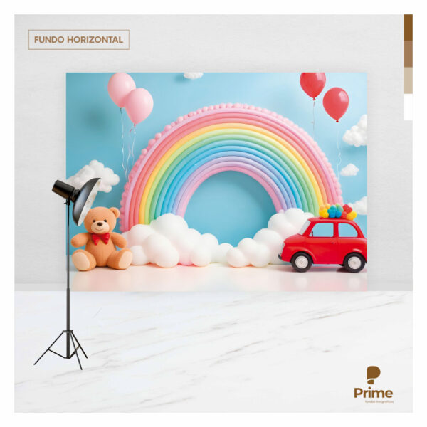 Fundo Fotográfico Dia das Crianças Arco Iris Tecido 2,20m x 1,50m F1126 - Image 4