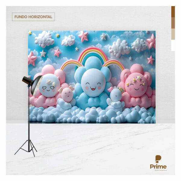 Fundo Fotográfico Dia das Crianças Chuva de Amor Tecido 2,20m x 1,50m F1128 - Image 4