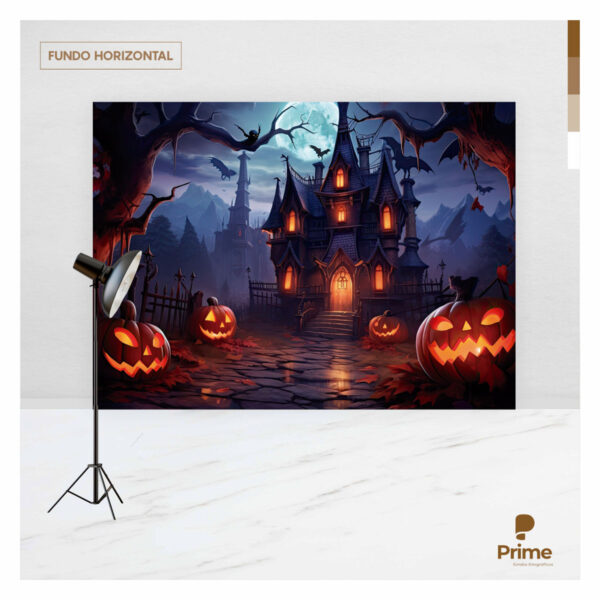 Fundo Fotográfico Halloween Casarão Tecido 2,20m x 1,50m F1178 - Image 4