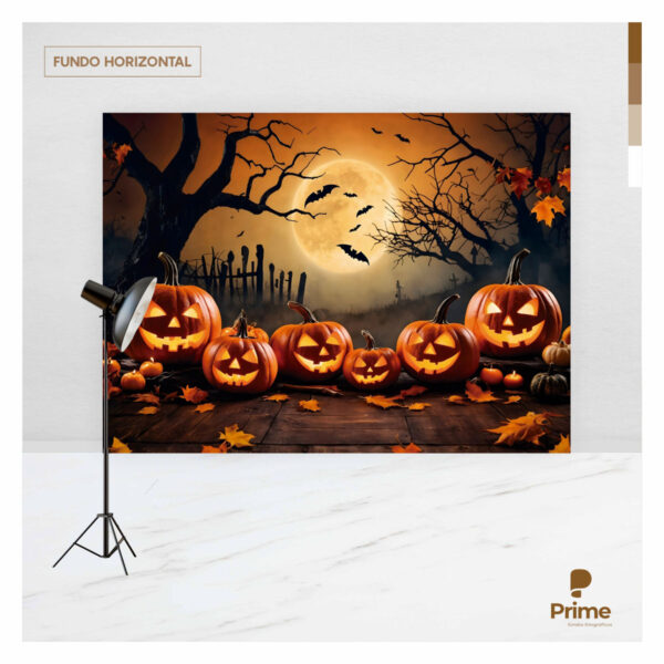 Fundo Fotográfico Halloween Aboboras Tecido 2,20m x 1,50m F1183 - Image 4
