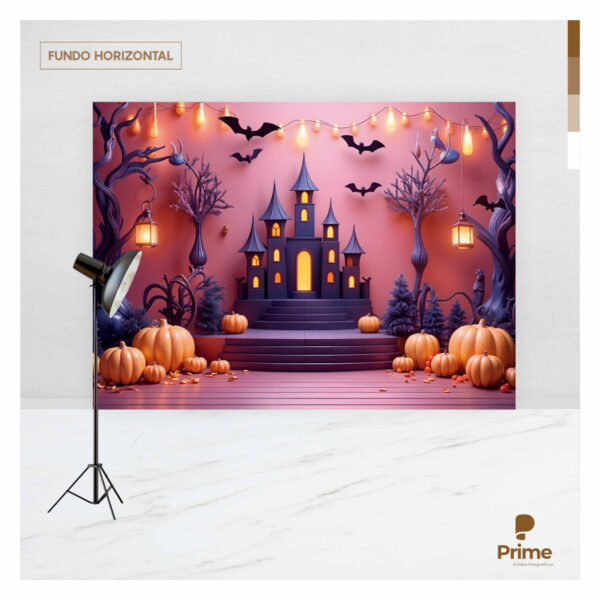Fundo Fotográfico Halloween Castelo Tecido 2,20m x 1,50m F1192 - Image 4