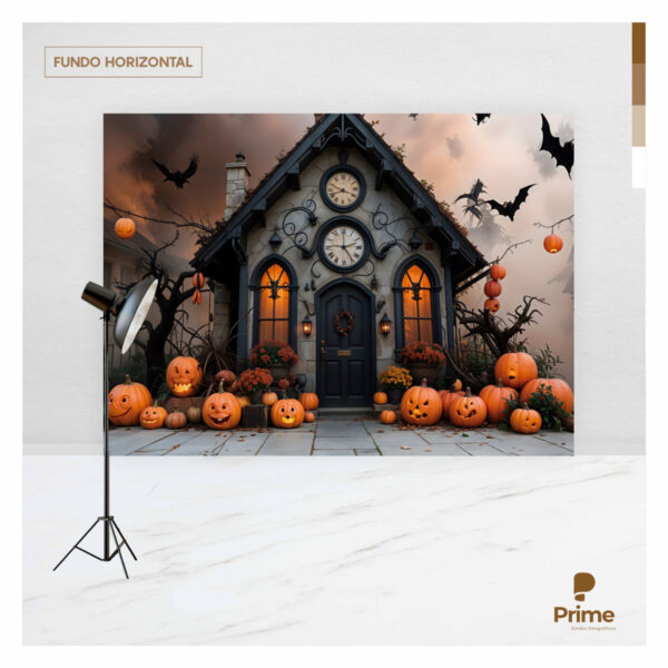 Fundo Fotográfico Halloween Casa Tecido 2,20m x 1,50m F1200 - Image 4
