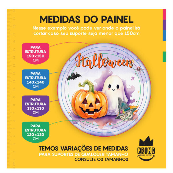 Trio Capa Cilindro + Painel Redondo 3D Halloween 1,50m Veste Fácil - Image 4