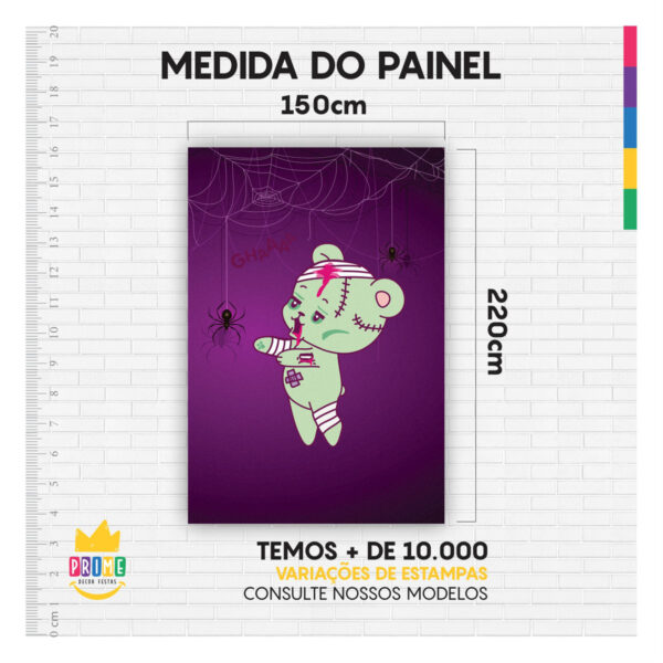 Painel de Festa Retangular 3D Halloween casadinho 1,50m x 2,20 - Image 4