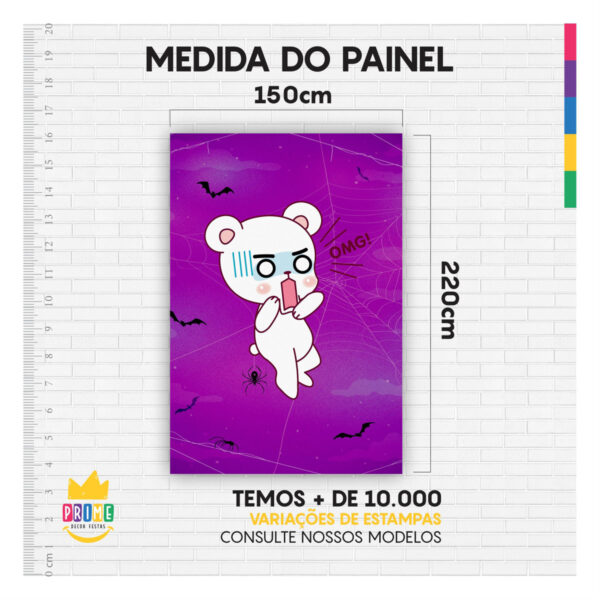 Painel de Festa Retangular 3D Halloween casadinho 1,50m x 2,20 - Image 4