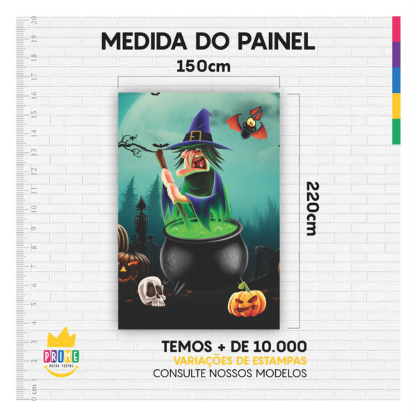 Painel de Festa Retangular 3D Halloween casadinho 1,50m x 2,20 - Image 4