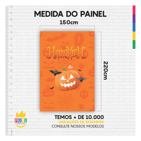 Painel de Festa Retangular 3D Halloween casadinho 1,50m x 2,20 - Image 4