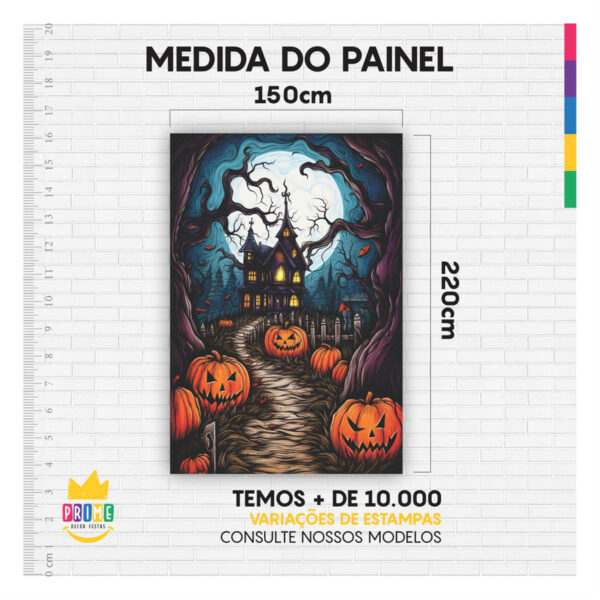Painel de Festa Retangular 3D Halloween casadinho 1,50m x 2,20 - Image 4
