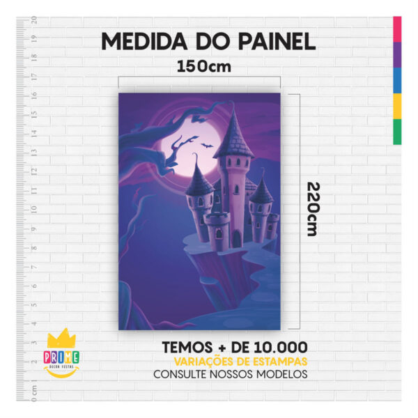 Painel de Festa Retangular 3D Halloween casadinho 1,50m x 2,20 - Image 4