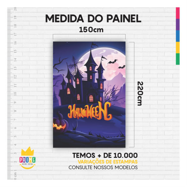 Painel de Festa Retangular 3D Halloween casadinho 1,50m x 2,20 - Image 4